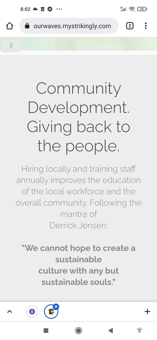 A Strikingly user's website stating their community development efforts in line with the company's objectives A Strikingly user's website stating their community development efforts in line with the company's objectives